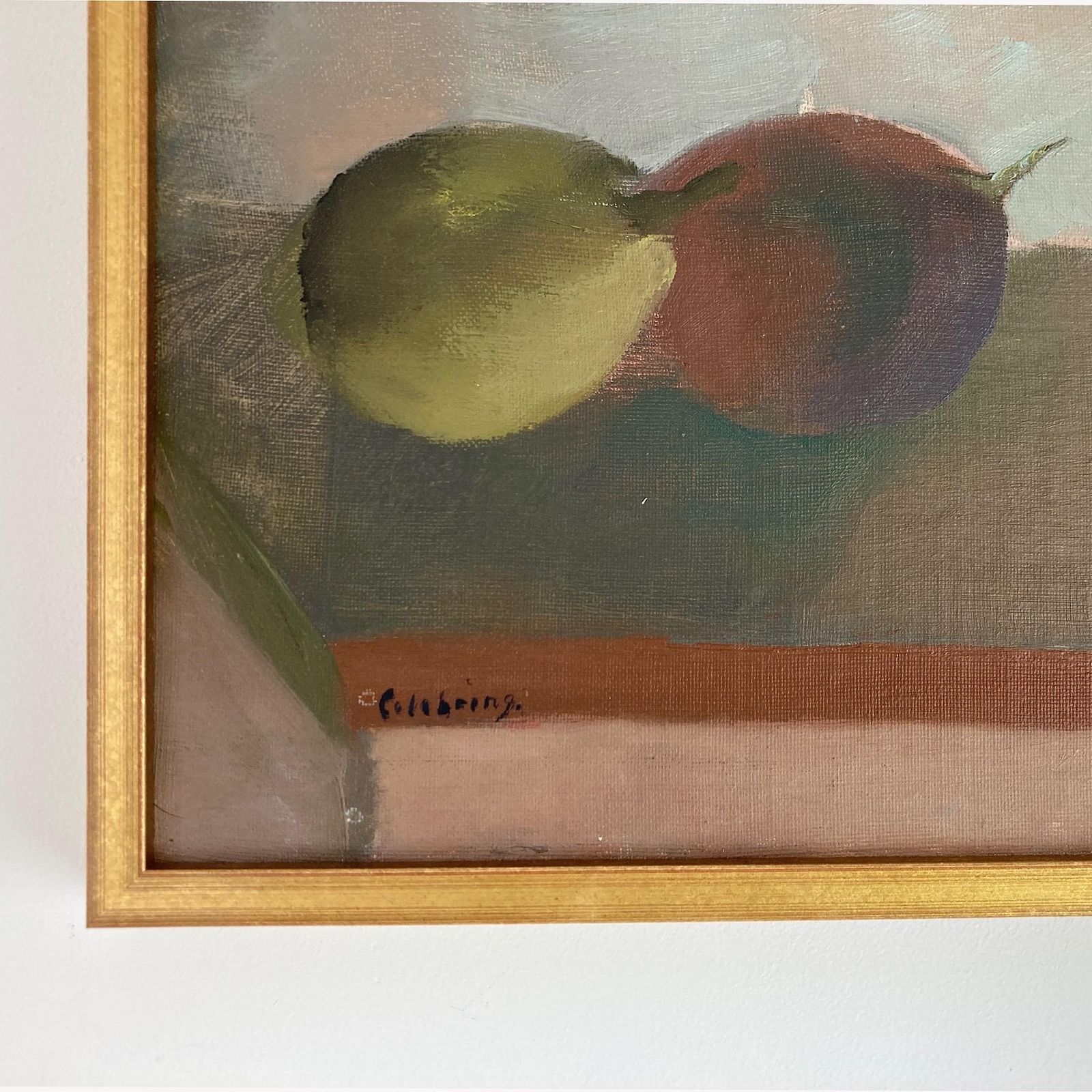 Still Life Of Pears   Vintage Mid Century Modern Scandinavian Original Oil Painting photo buy