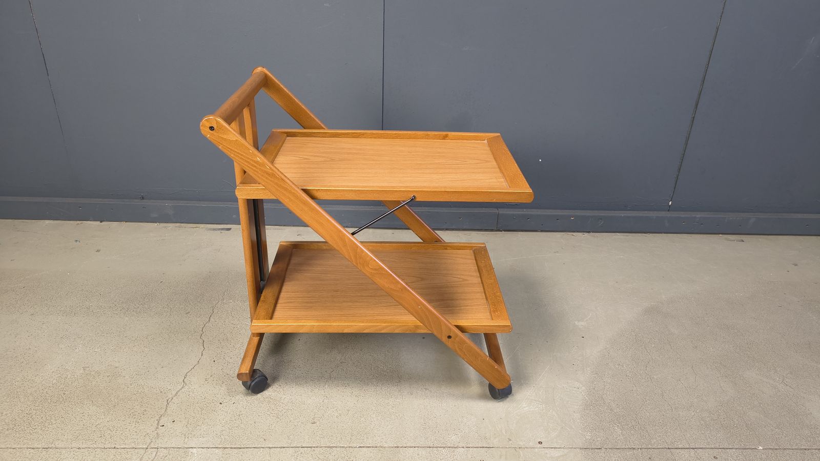 photo buy Vintage Italian Foldable Wooden Serving Cart, 1980s