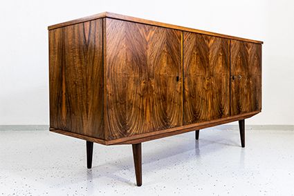 Vintage Walnut Sideboard By Lfm, Poland, 1970s photo furniture