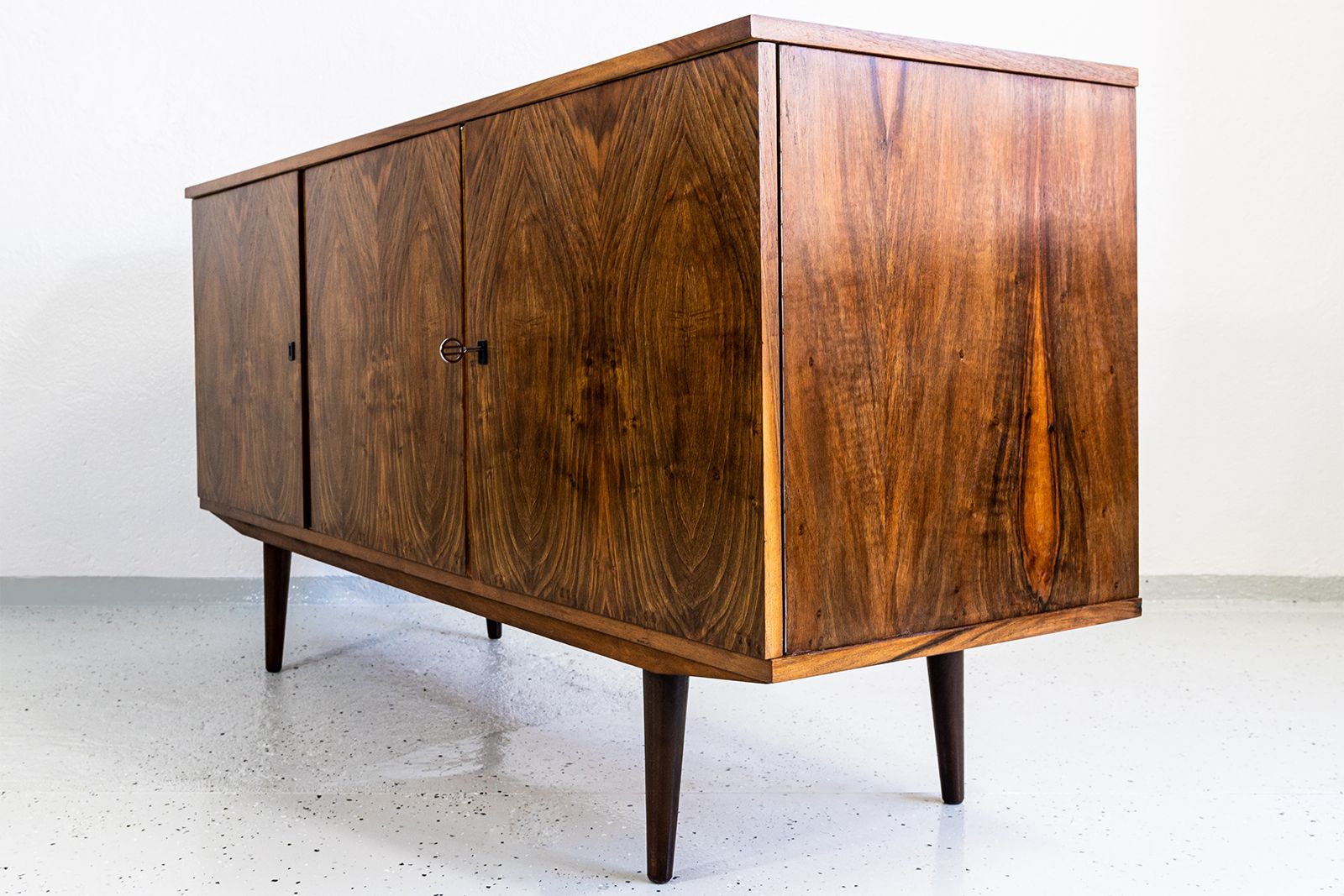 Vintage Walnut Sideboard By Lfm, Poland, 1970s photo for sale