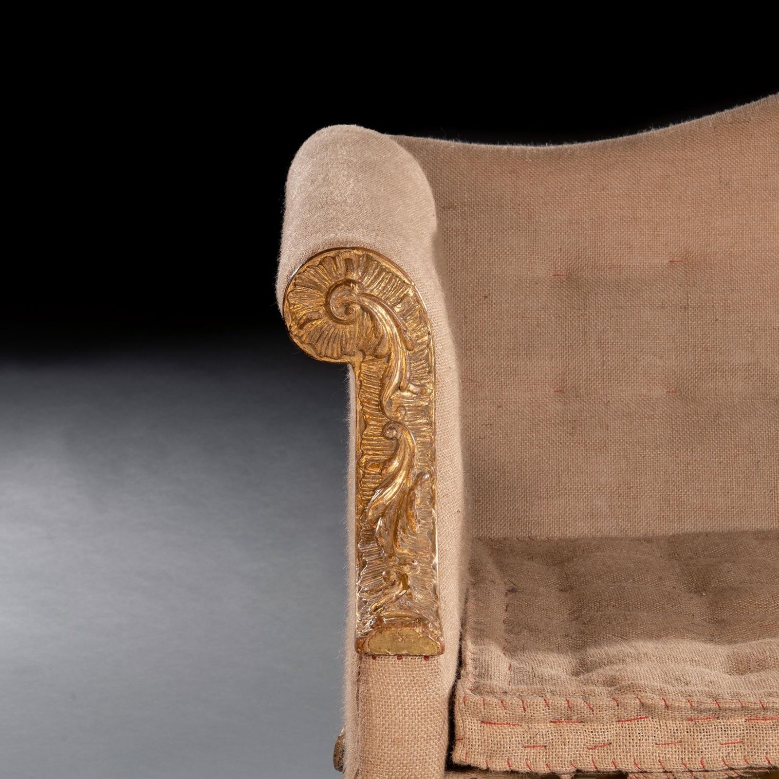 George II Giltwood Sofa On Lion Mask Hairy Paw Feet Possibly By Giles Grendey photo vintage