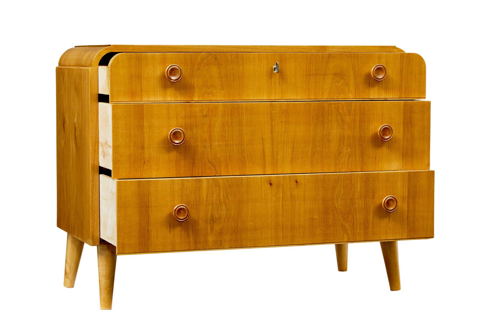 photo furniture Mid Century Swedish Elm Chest Of Drawers