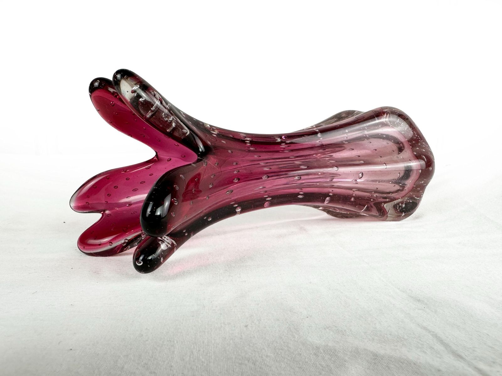 photo buy Vintage Mid Century Bullicante Murano Swung Art Glass Vase Circa 1960