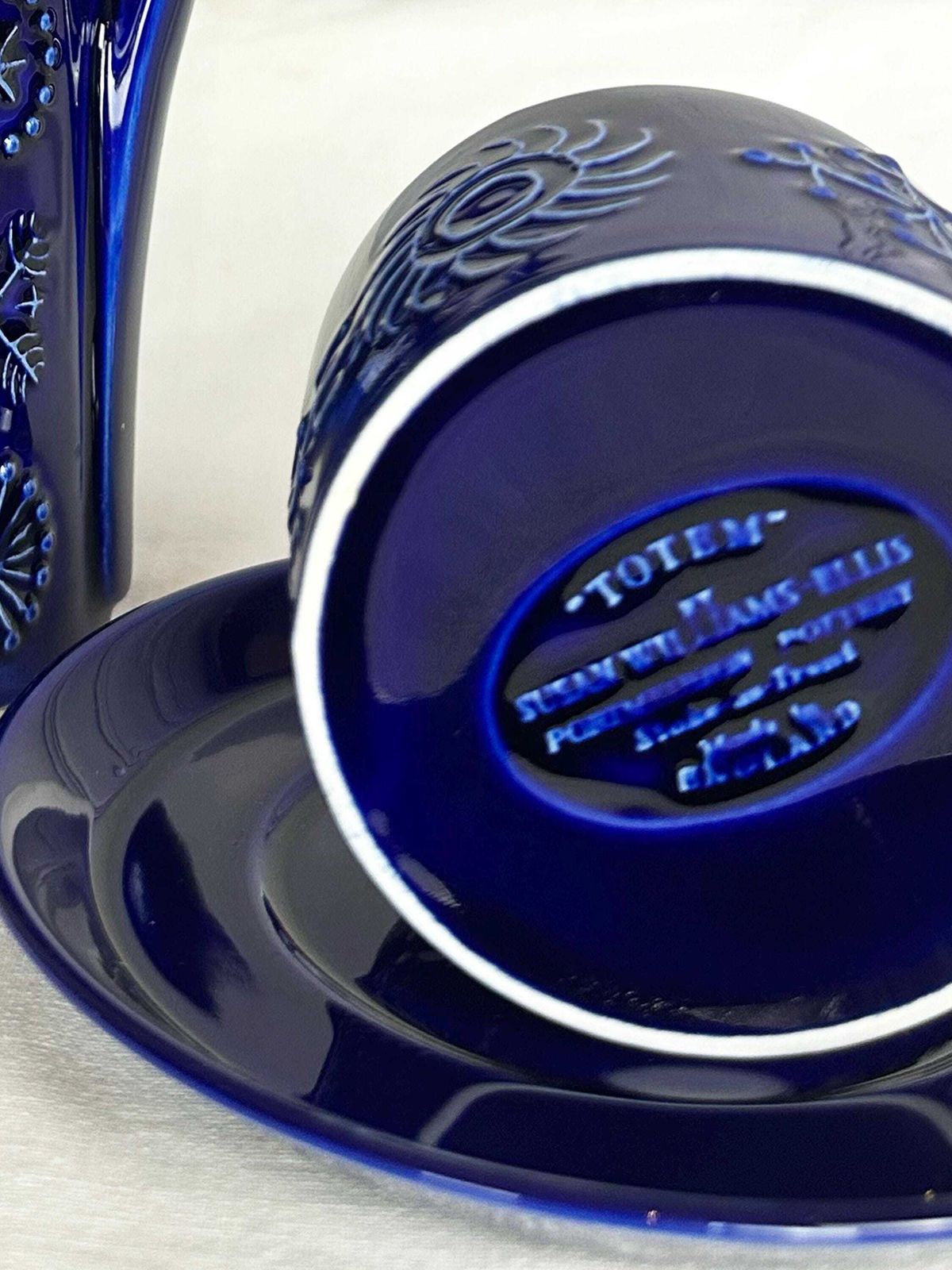 Vintage Portmeirion Totem Coffee Set, Deep Blue Ceramic, Susan Williams Ellis 60s photo vinterior
