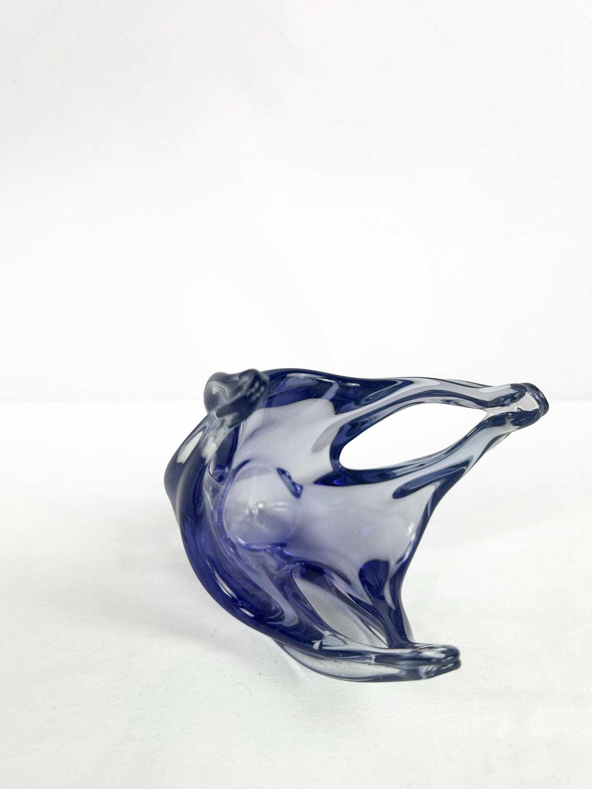 Mid Century Lilac Art Glass Vase/Bowl 1960 photo vintage