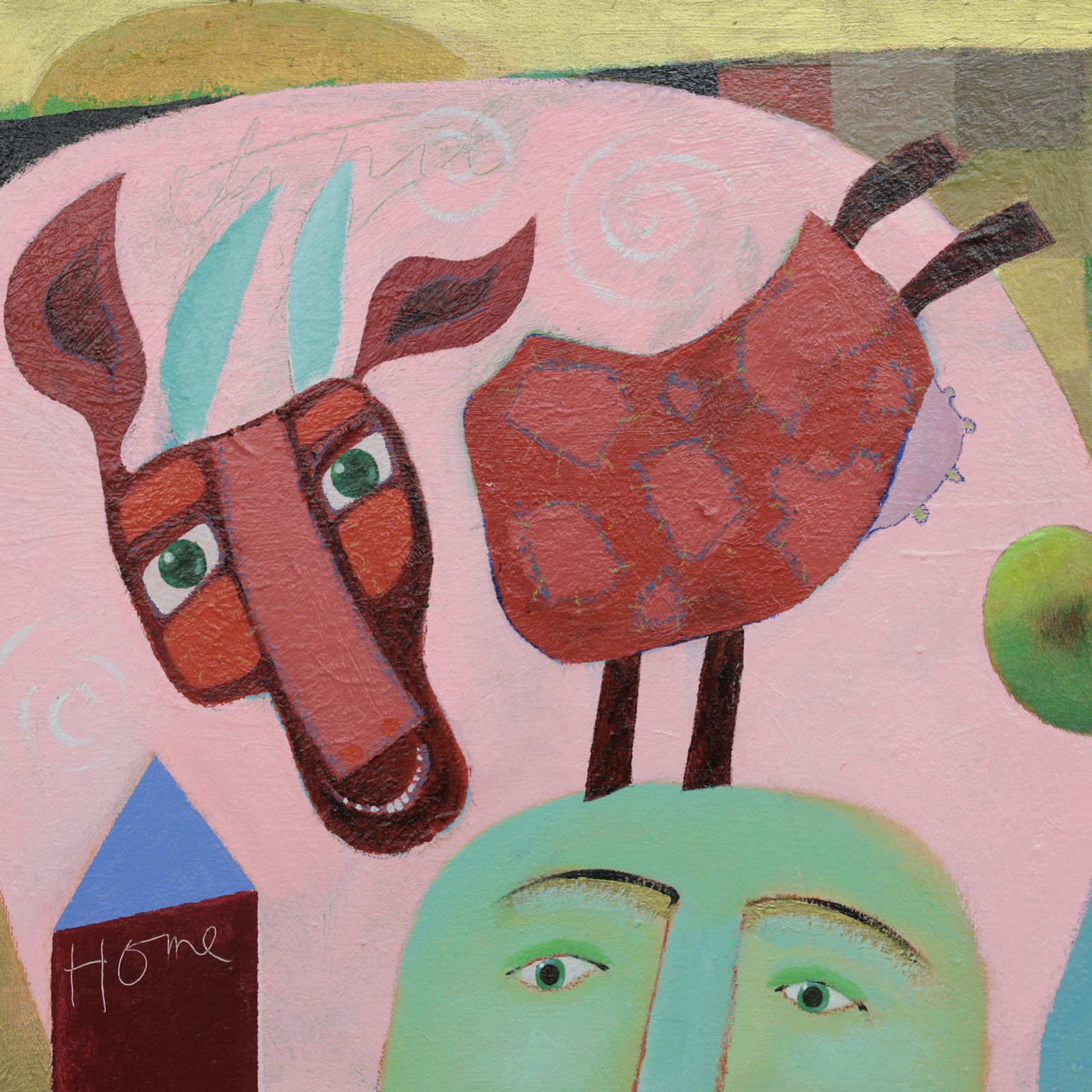 Poetic Family Scene With Horse Painting By Wouter Stips, Netherlands, 2006 photo vinterior