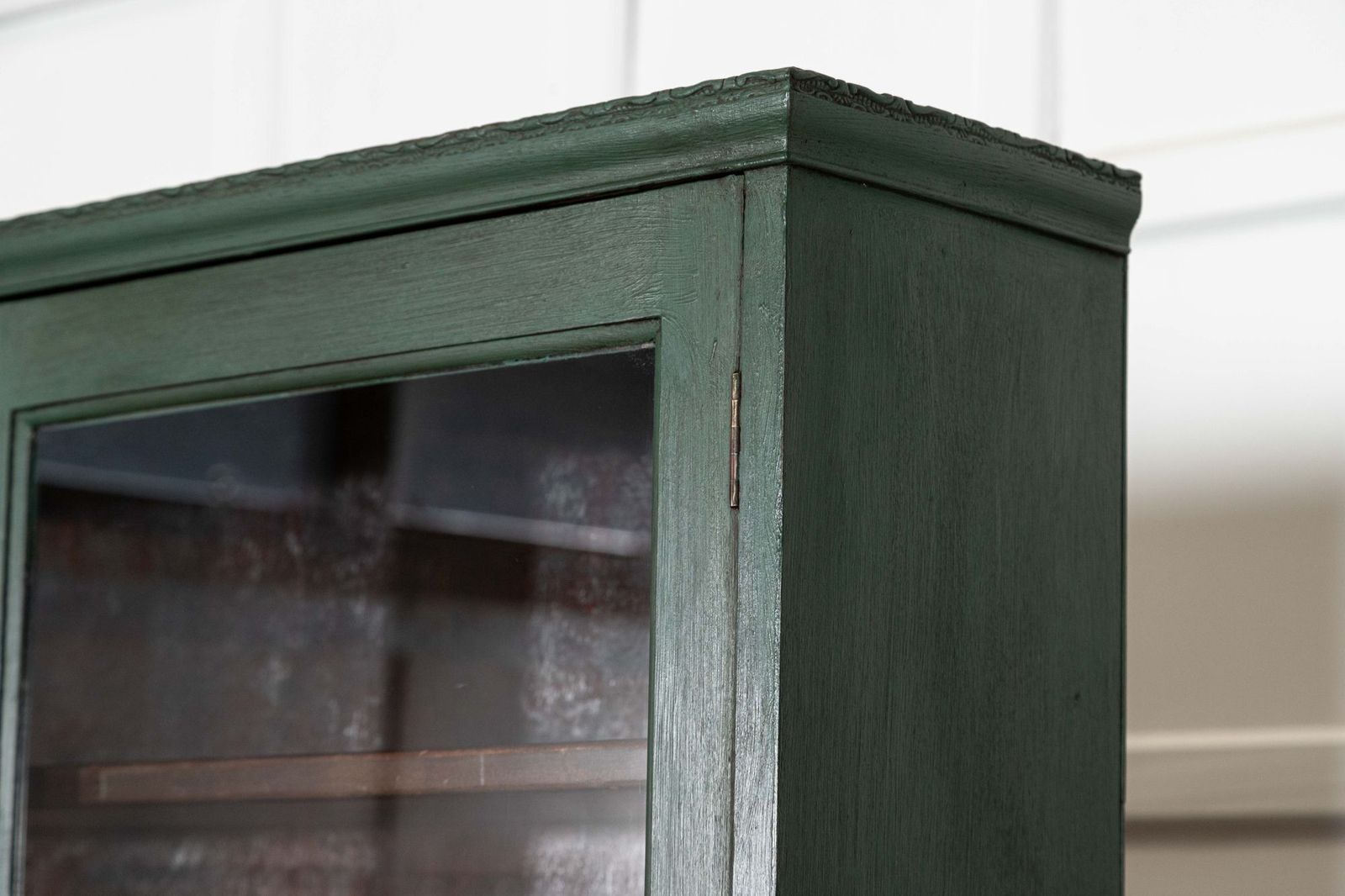 photo for sale Large 19thc English Painted Mahogany Glazed Bookcase