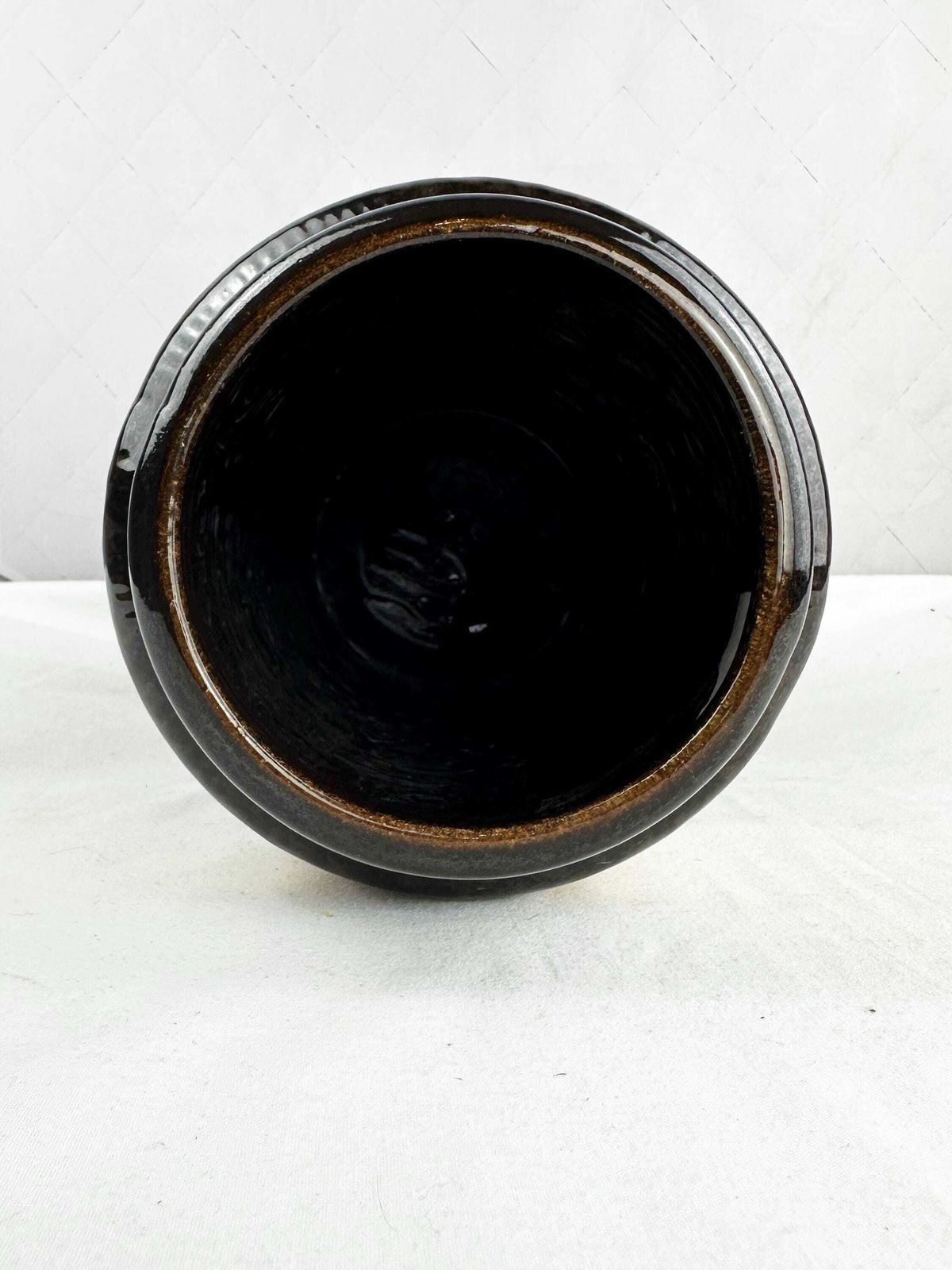 photo furniture Large West German Pottery Floor Vase, Mid Century Geometric Cream Chocolate Brown, Scheurich 1970s