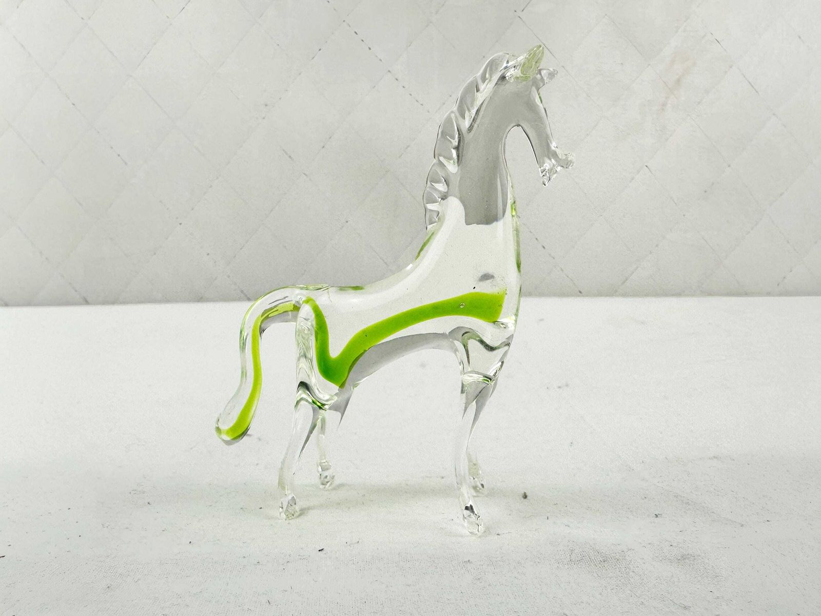 photo buy Two Mid Century Murano Sommerso Horse Figurines Made In Italy 1970