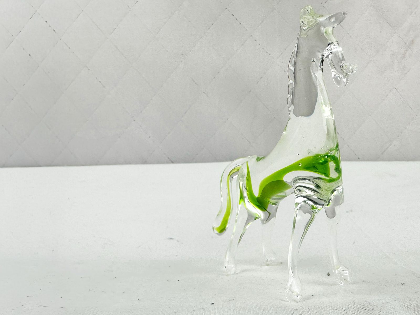 photo vintage Two Mid Century Murano Sommerso Horse Figurines Made In Italy 1970