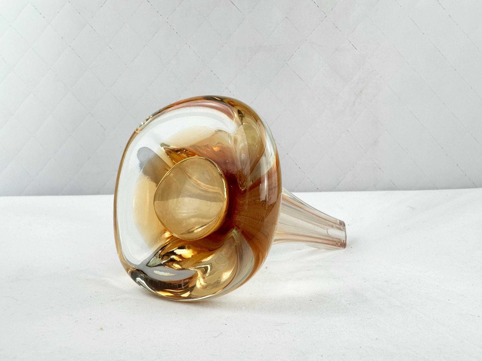 photo furniture Set Of Four Mid Century Art Glass Vases, Mcm Orange White Brown Palette