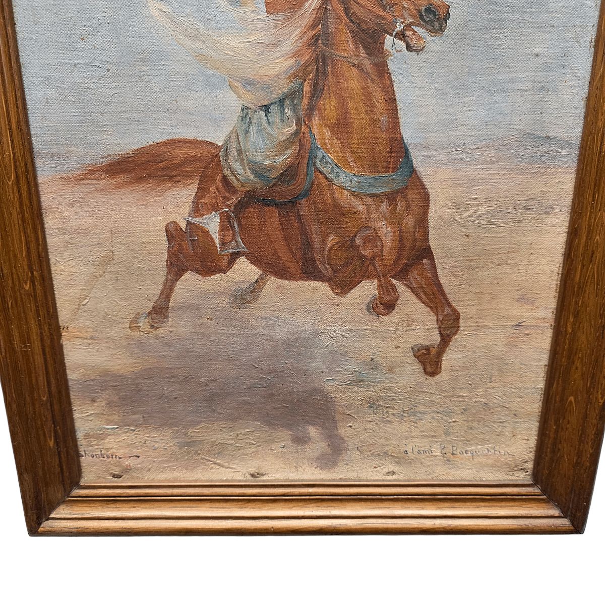 John Lewis Shonborn Painting With Arabian Horseman, From Around 1900 photo for sale