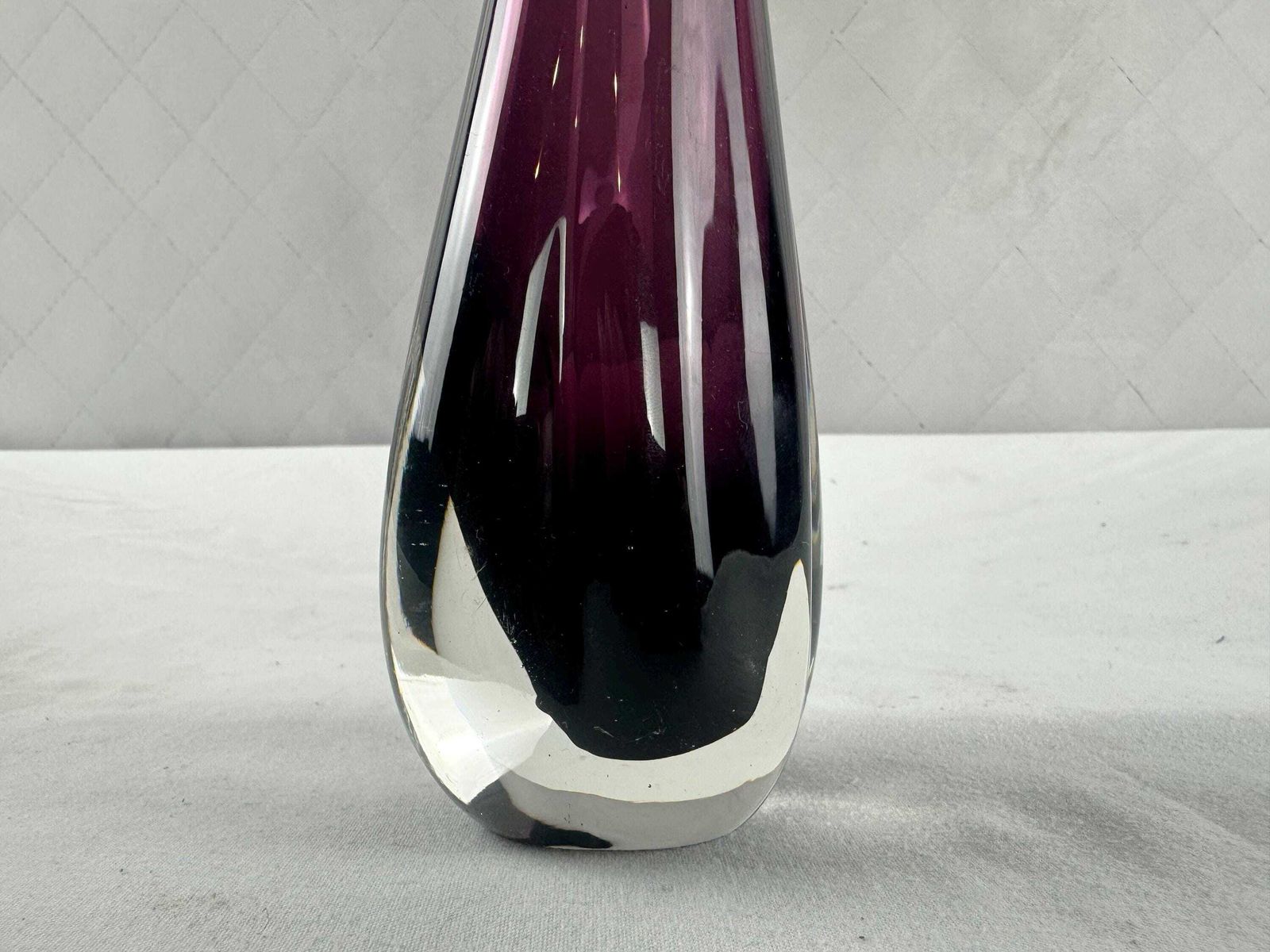 Home Decor Trio Of Swedish And Italian Mid Century Amethyst Art Glass/Vases 1960 photo