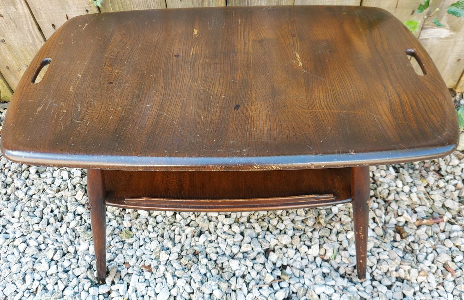 photo for sale Mid Century Modern Ercol Butler Tray Traditional Finish Blue Label