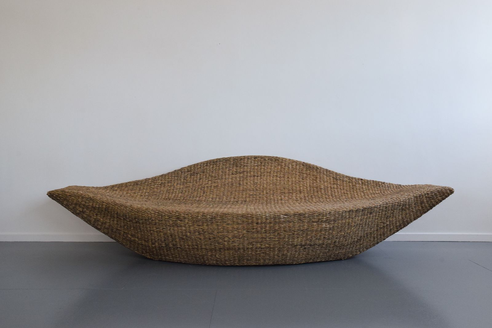 Vintage 1990s Large Sea Grass Gondola Sofa / Loveseat photo for sale