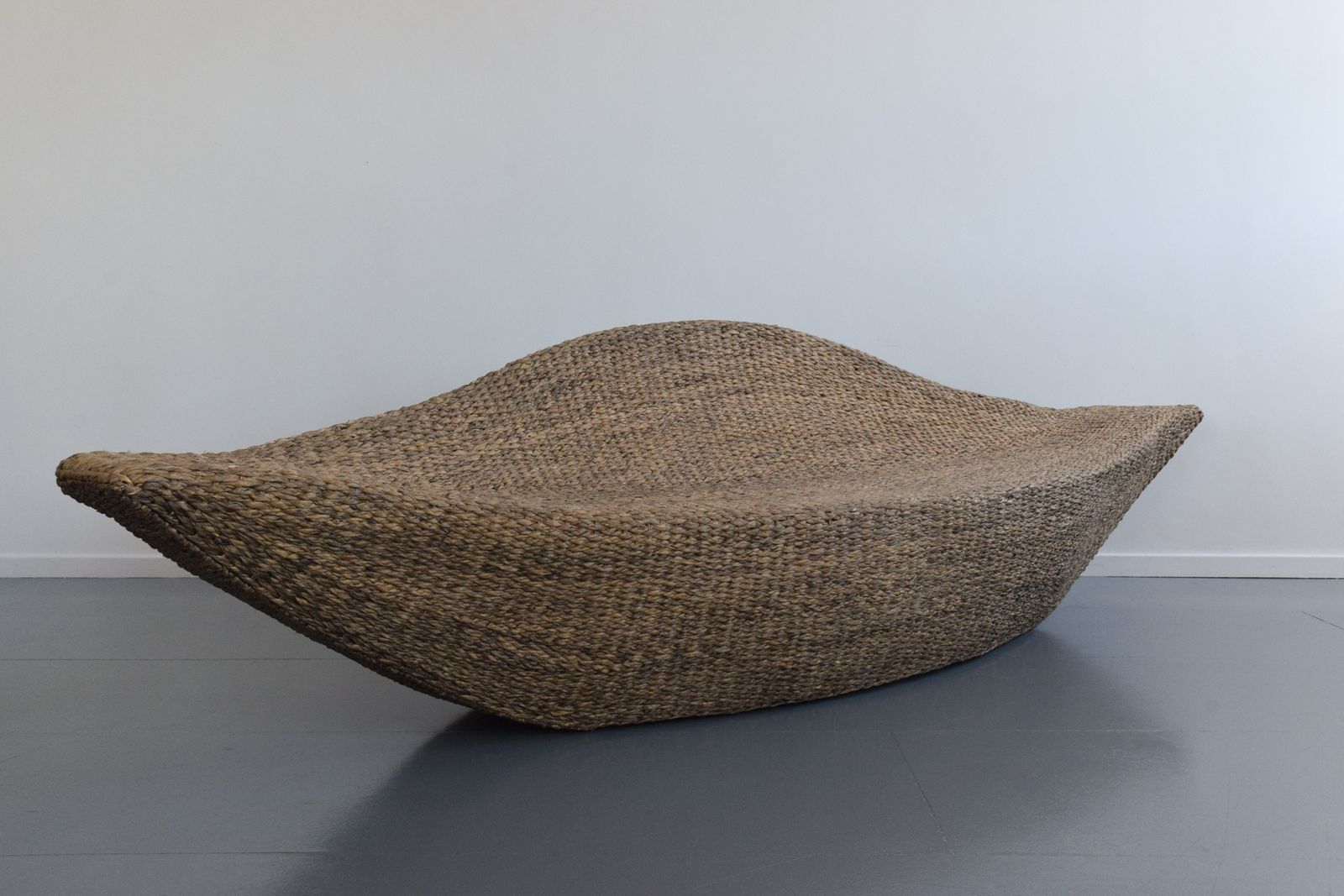 Vintage 1990s Large Sea Grass Gondola Sofa / Loveseat photo Furniture
