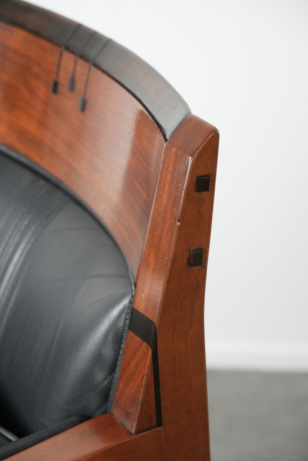 photo for sale In Good Condition Black Leather Art Deco Schuitema Design Armchair From The Decoforma Series