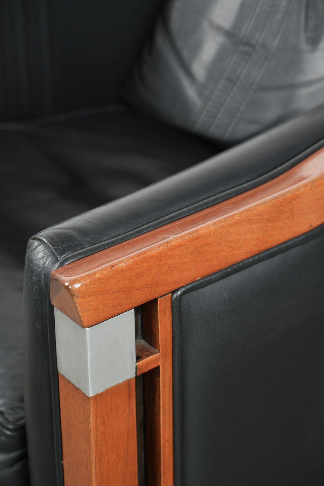 Furniture In Good Condition Black Leather Art Deco Schuitema Design Armchair From The Decoforma Series photo