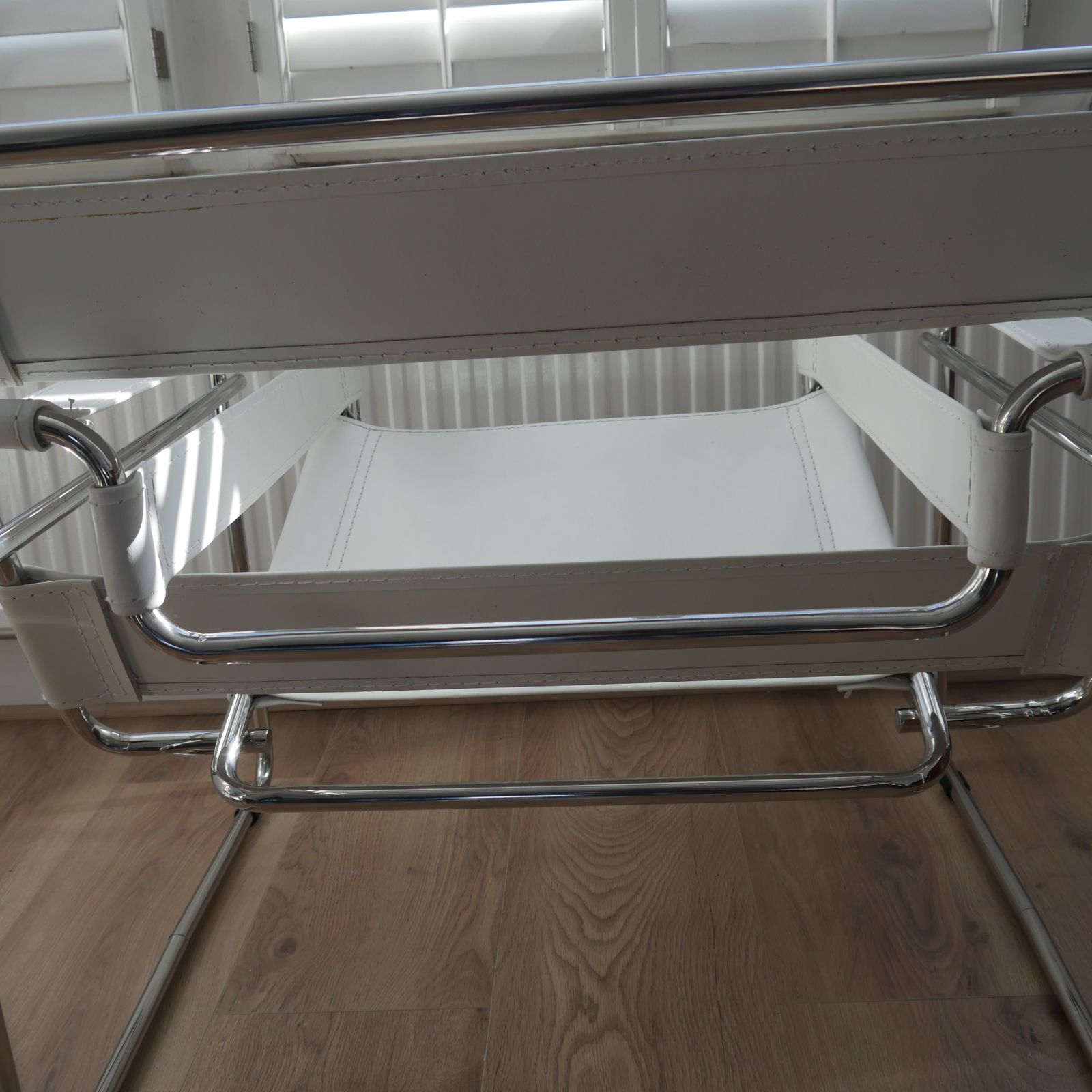 photo buy Italian 1990s Wassily B3 Style Chair – White & Chrome – Bauhaus / Marcel Breuer