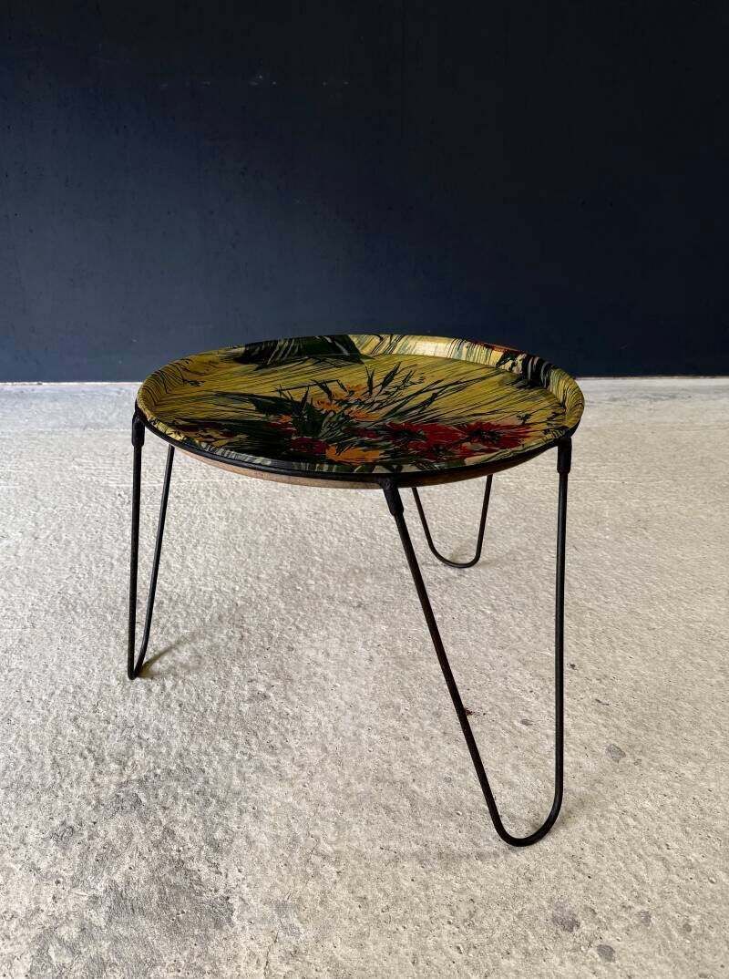 1950's French Design Tripod Tray Side Table photo vinterior