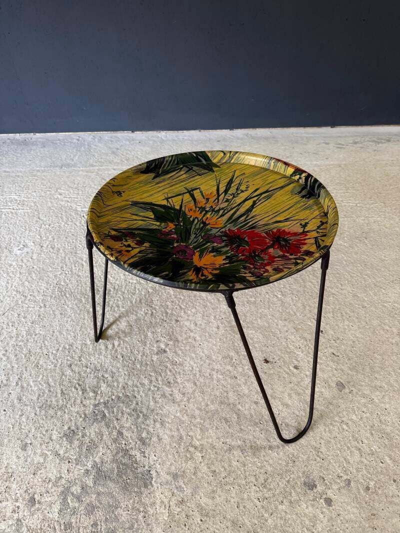 1950's French Design Tripod Tray Side Table photo buy
