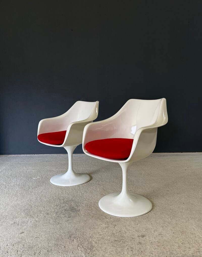1960's Midcentury Modern Design Tulip Swivel Armchair Set photo Furniture