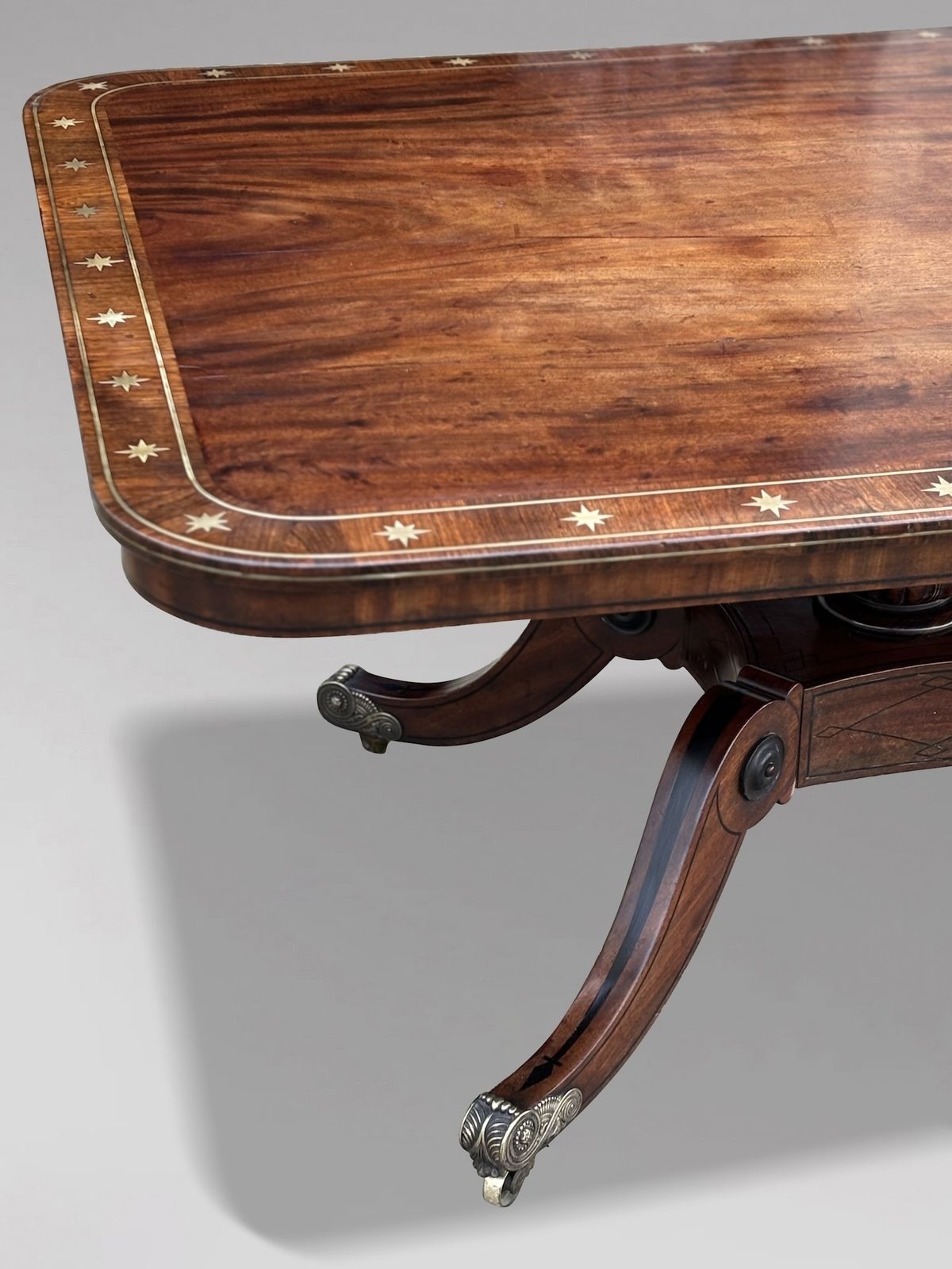 15000.0 18th Century George III Period Mahogany Brass & Ebony Inlay Centre Table photo