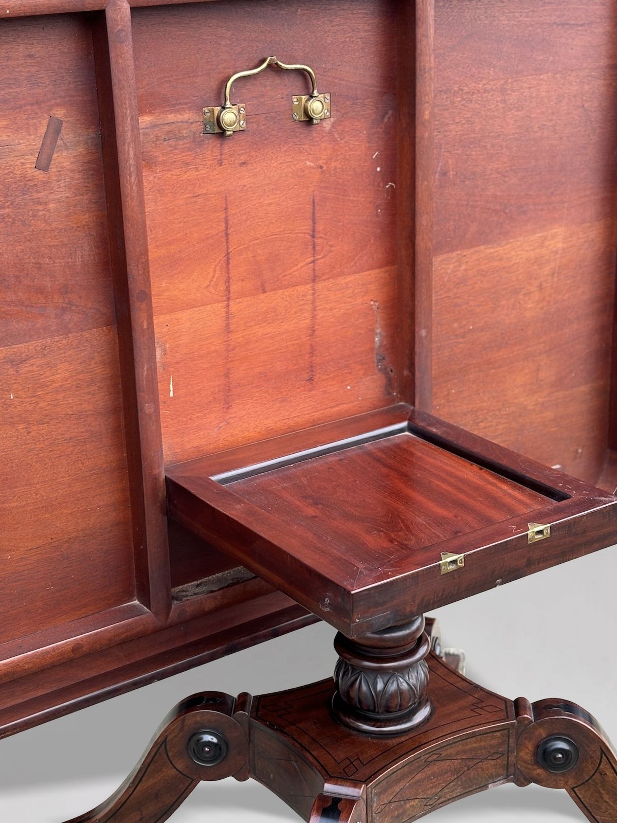 photo buy 18th Century George III Period Mahogany Brass & Ebony Inlay Centre Table