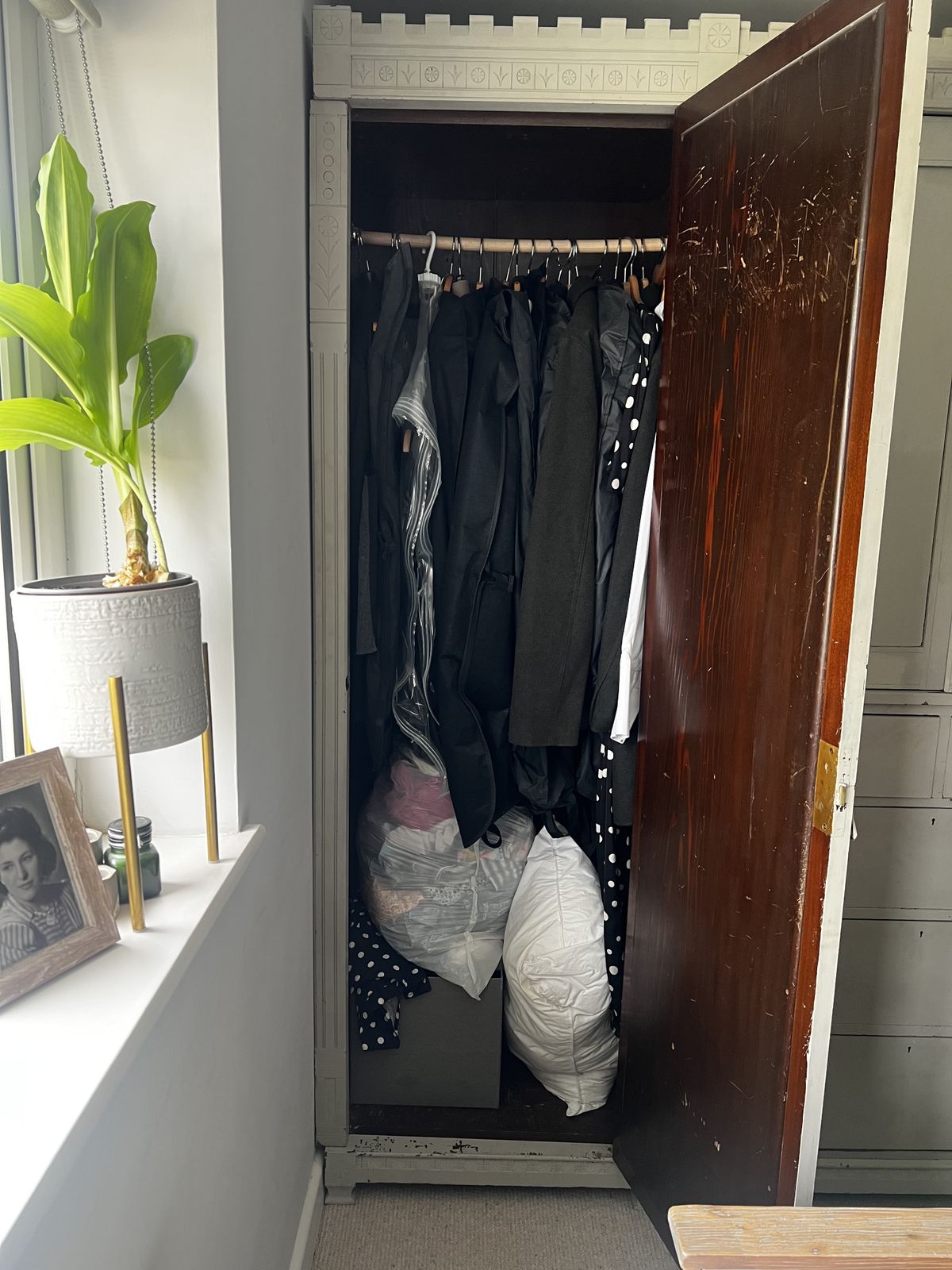Large Late Victorian Triple Wardrobe – Painted With Farrow & Ball photo for sale