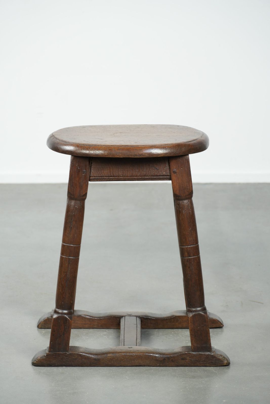 Exceptional Dutch Antique Oak Joint Stool From The Early 19th Century With A Charming Design photo Furniture