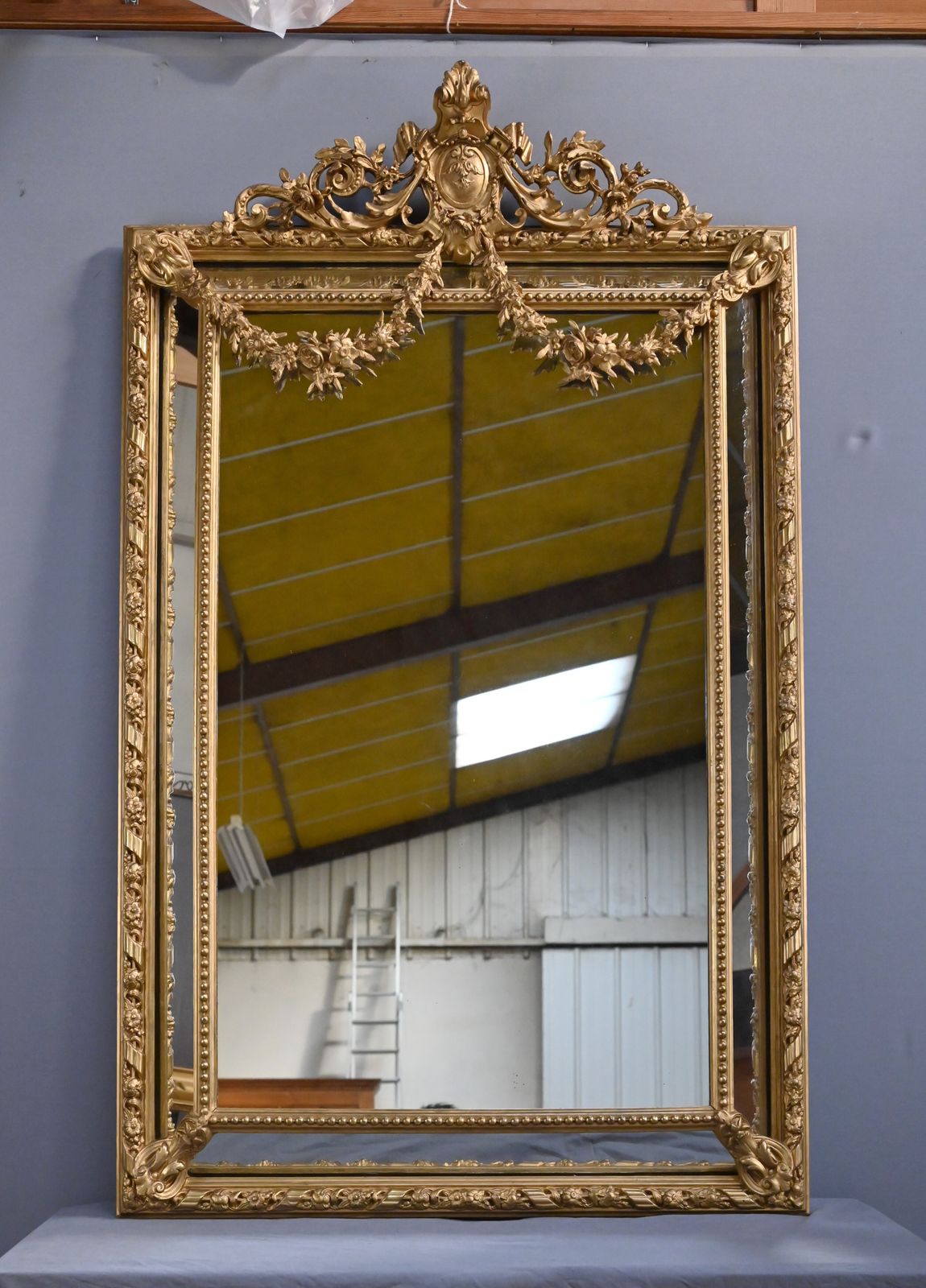 Important Louis XVI Style Mirror With Parclosed Panels – Late 19th Century photo Home Decor