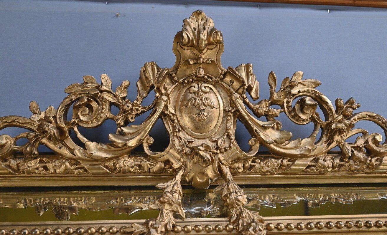 Important Louis XVI Style Mirror With Parclosed Panels – Late 19th Century photo buy