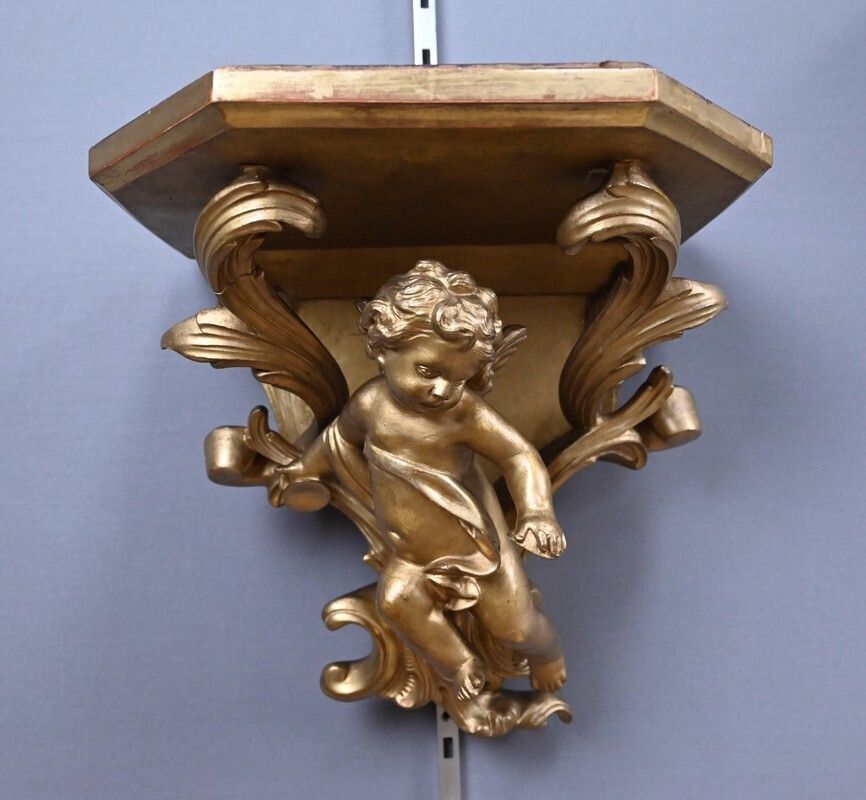 Pair Of Gilt Wood Wall Sconces – Late 19th Century photo vinterior