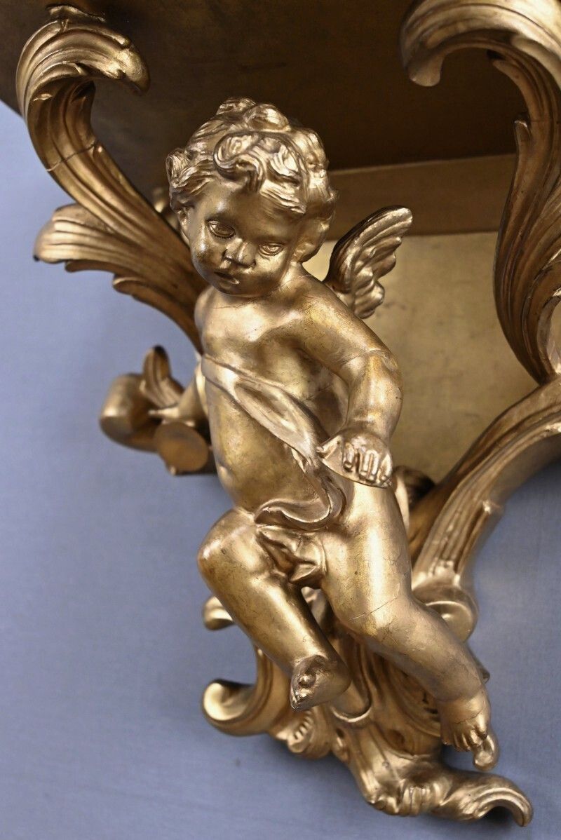 photo buy Pair Of Gilt Wood Wall Sconces – Late 19th Century