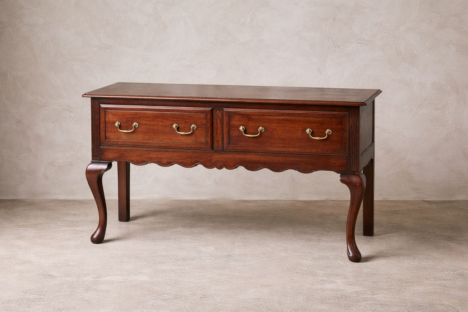 Late 19th Century Oak Dresser Base / Console Table In The Georgian Taste