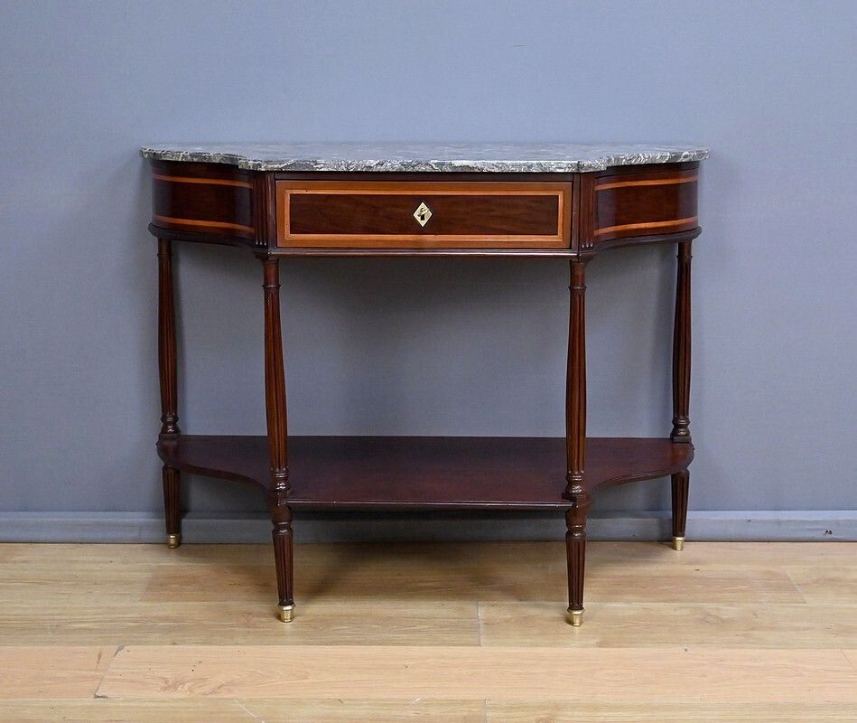 Mahogany And Marble Console Table, Louis XVI Period – Late 18th Century photo vinterior