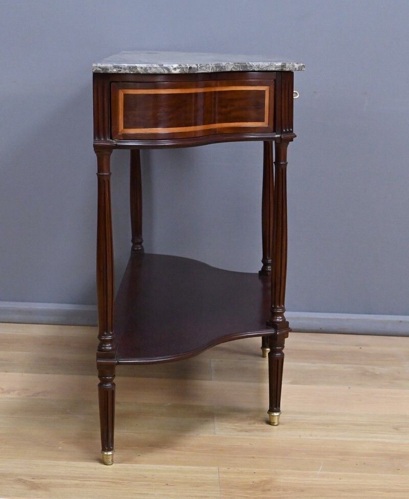 photo buy Mahogany And Marble Console Table, Louis XVI Period – Late 18th Century