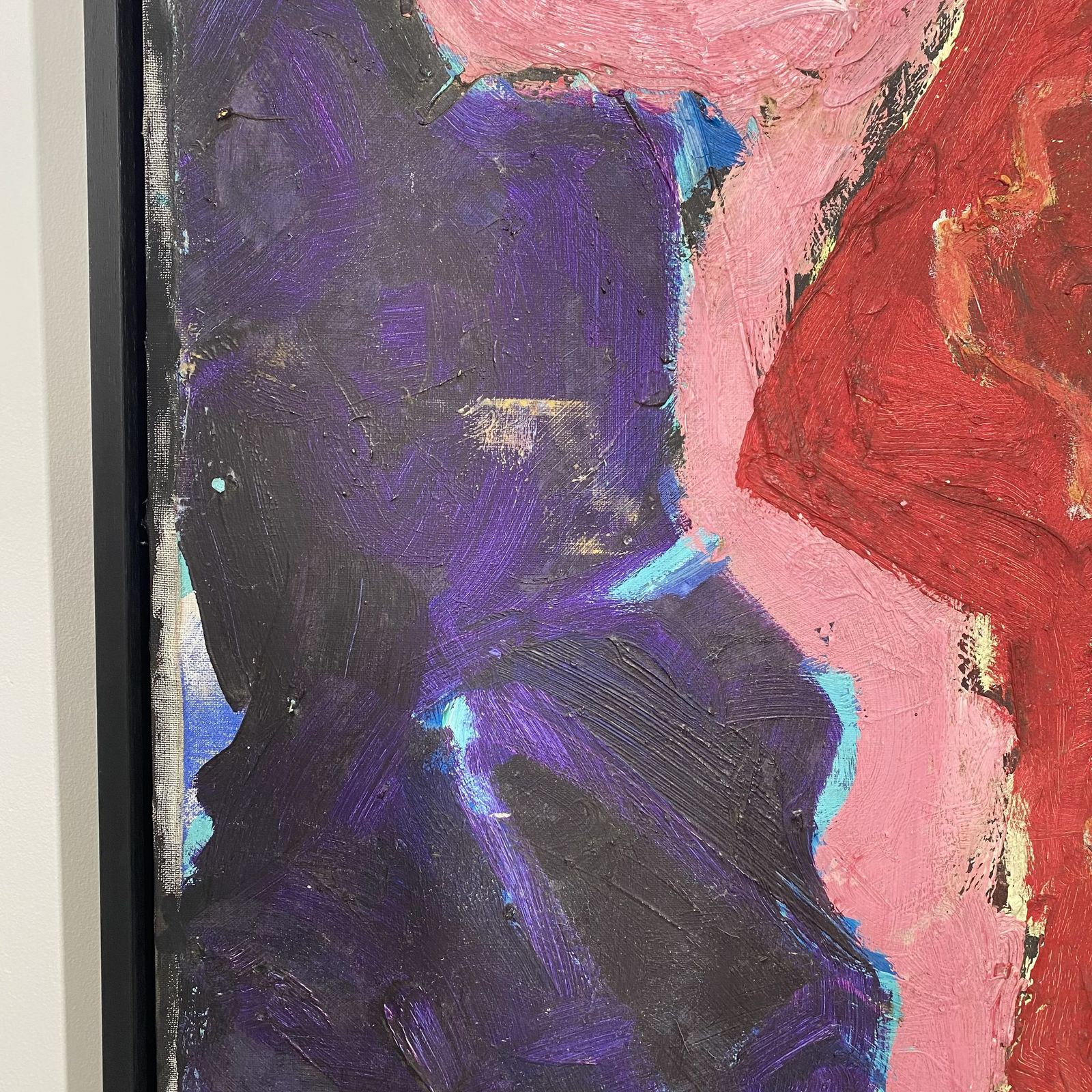 Large French Mid Century Abstract Painting By Patrick Boudon photo vintage
