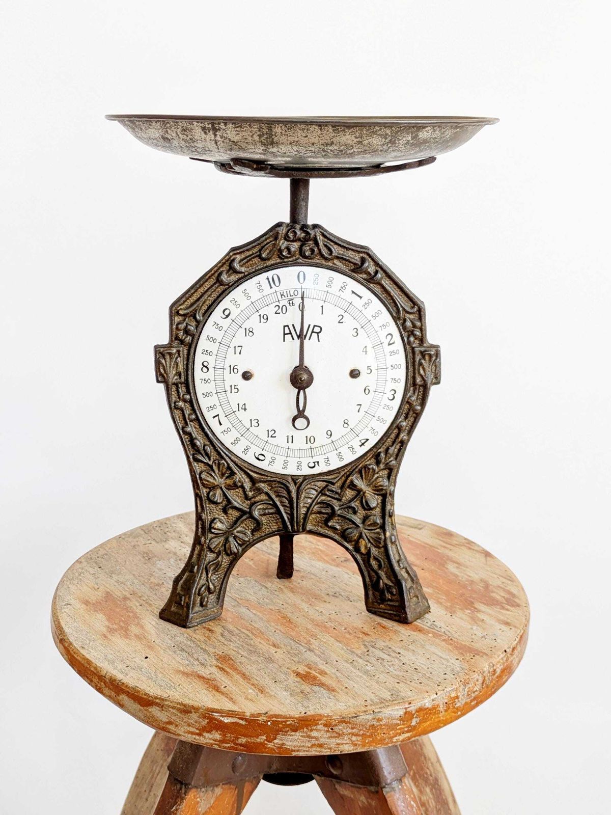Vintage Awr Cast Iron Kitchen Scale Art Nouveau German Decorative Scale, Country Decor photo furniture