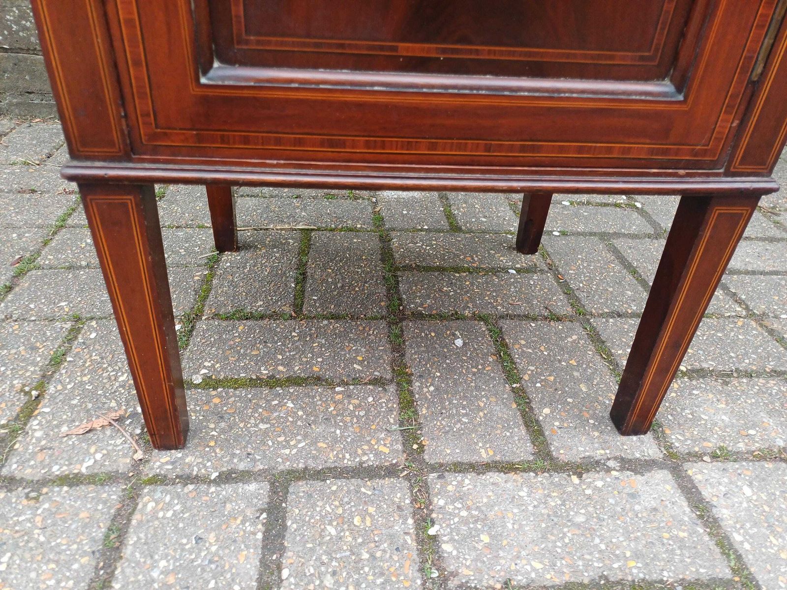 Furniture High Quality Antique Edwardian Inlaid Mahogany Bedside Or Side Cabinet Cupboard Inlaid. photo