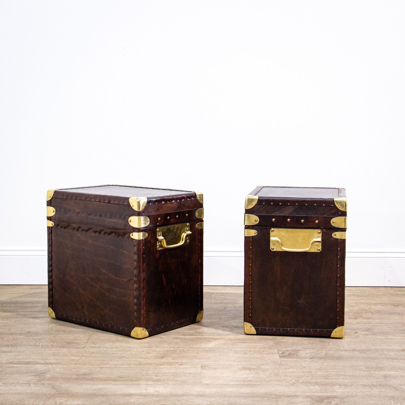 Pair Of Leather Trunks Or Storage Boxes photo 760.0