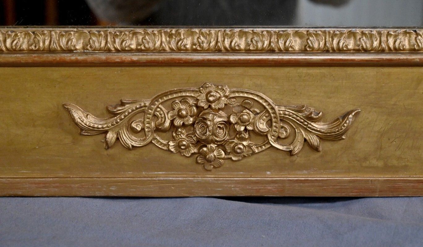 2220.0 Important Gilded Wood Mirror, Restoration Style – 19th Century photo