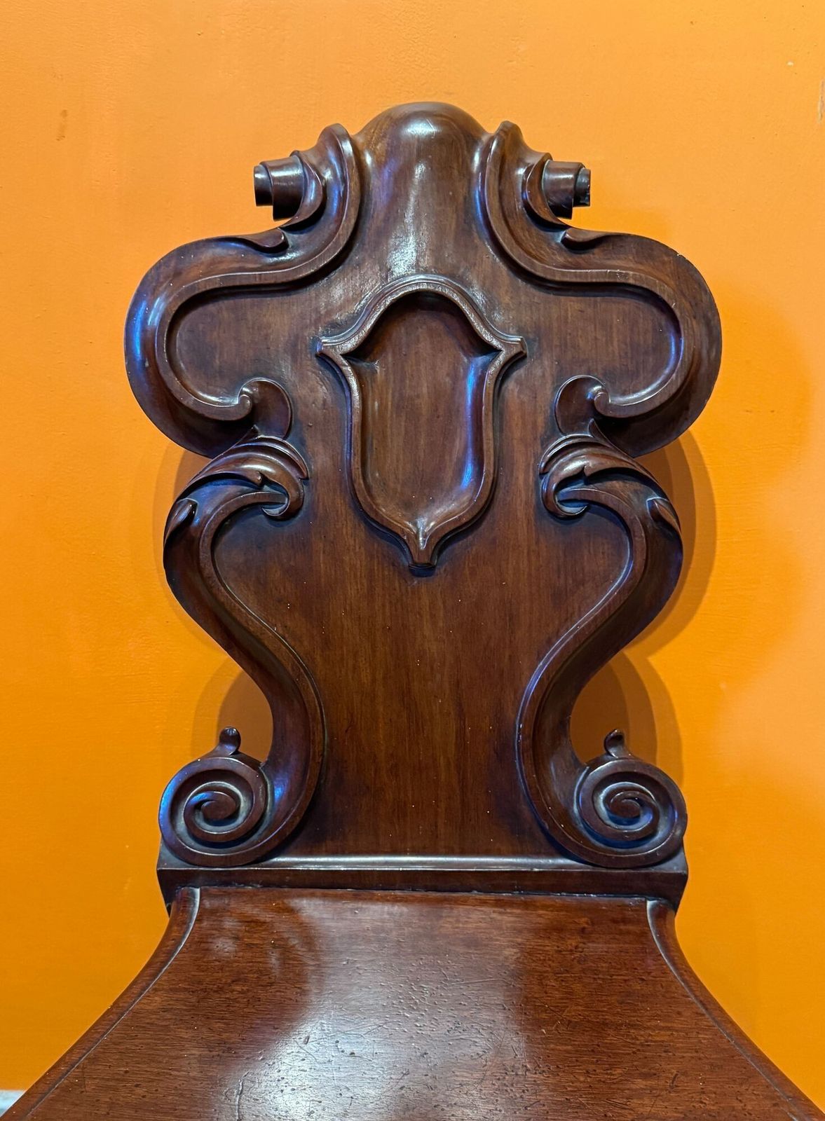 Victorian Mahogany Hall Chair, 1800s photo for sale