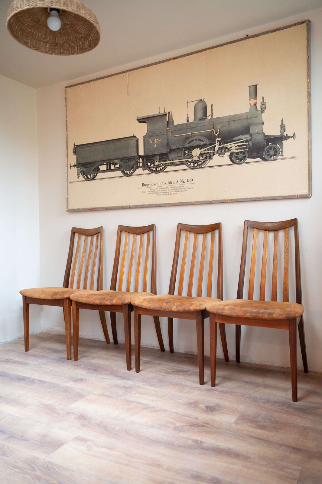 Set Of 4 G Plan Teak High Back Dining Chairs
