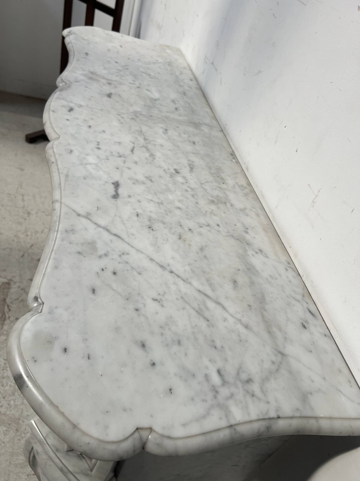 Louis XV Style White Carrara Marble Fireplace, 19th Century. photo 12794.0