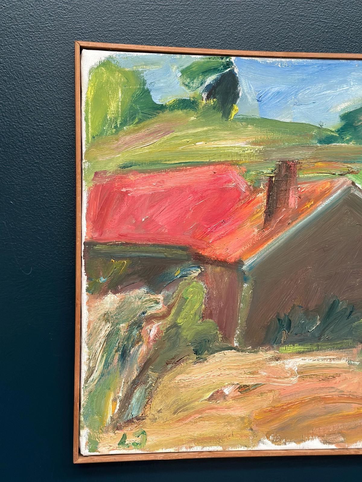 Original Oil On Canvas – “Strandhus äleklinta” By Lennart Johansson – Dated 1983 – Vintage & Framed – 60 × 49.5 Cm (23.6" × 19.5") photo vinterior