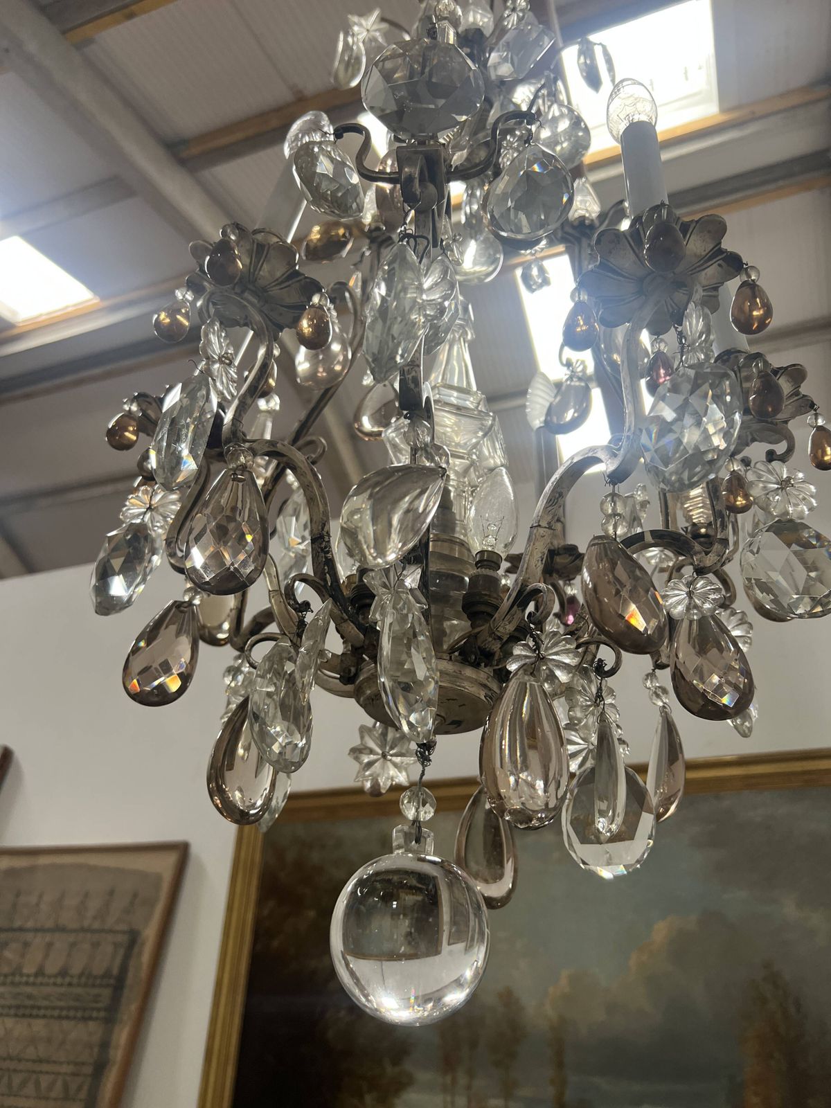 photo for sale Lustrous Cage Chandelier In Louis XV Style From The Late 19th Century.