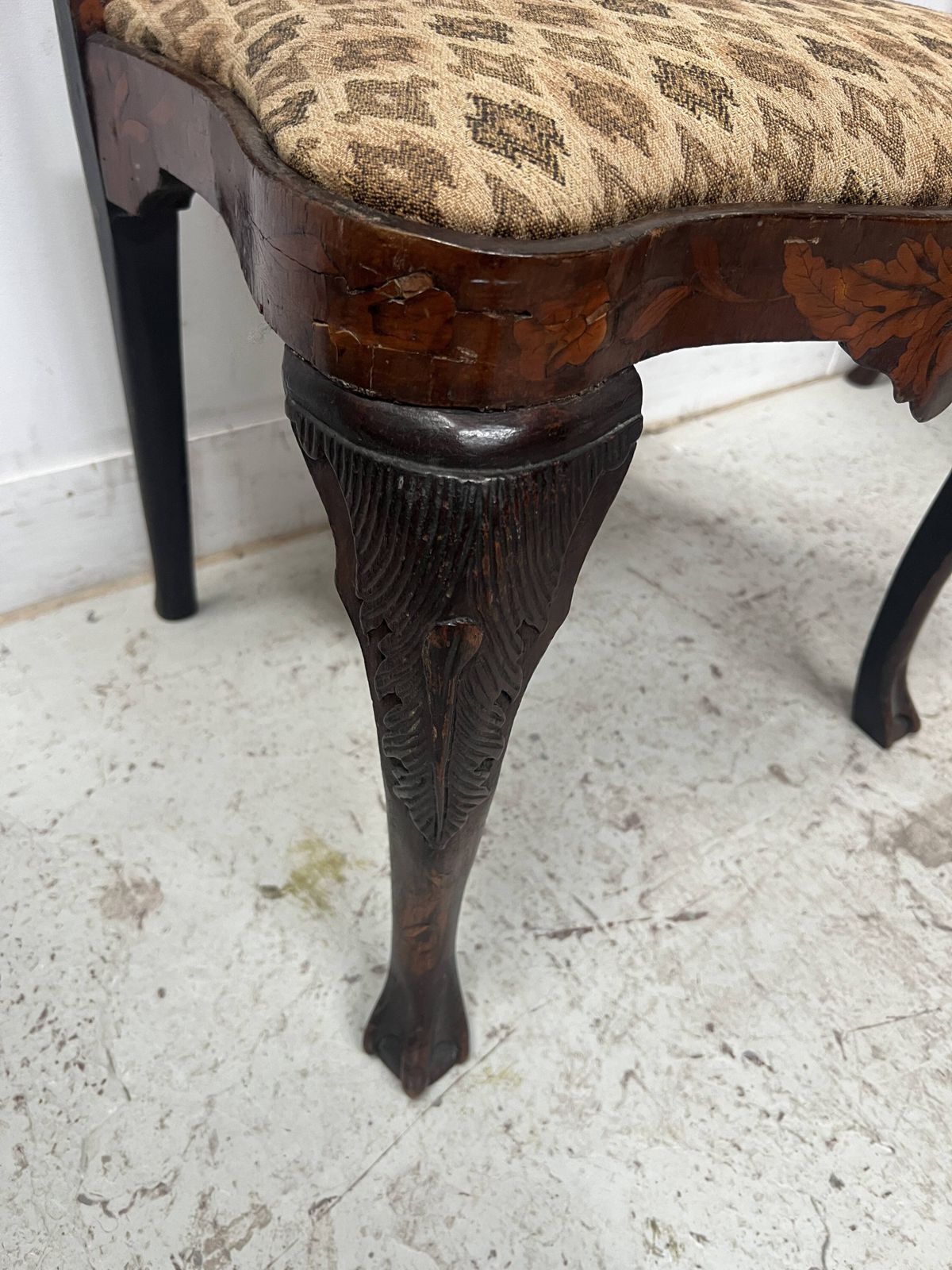 photo buy Set Of Eight Dutch Marquetry Chairs From The 19th Century.