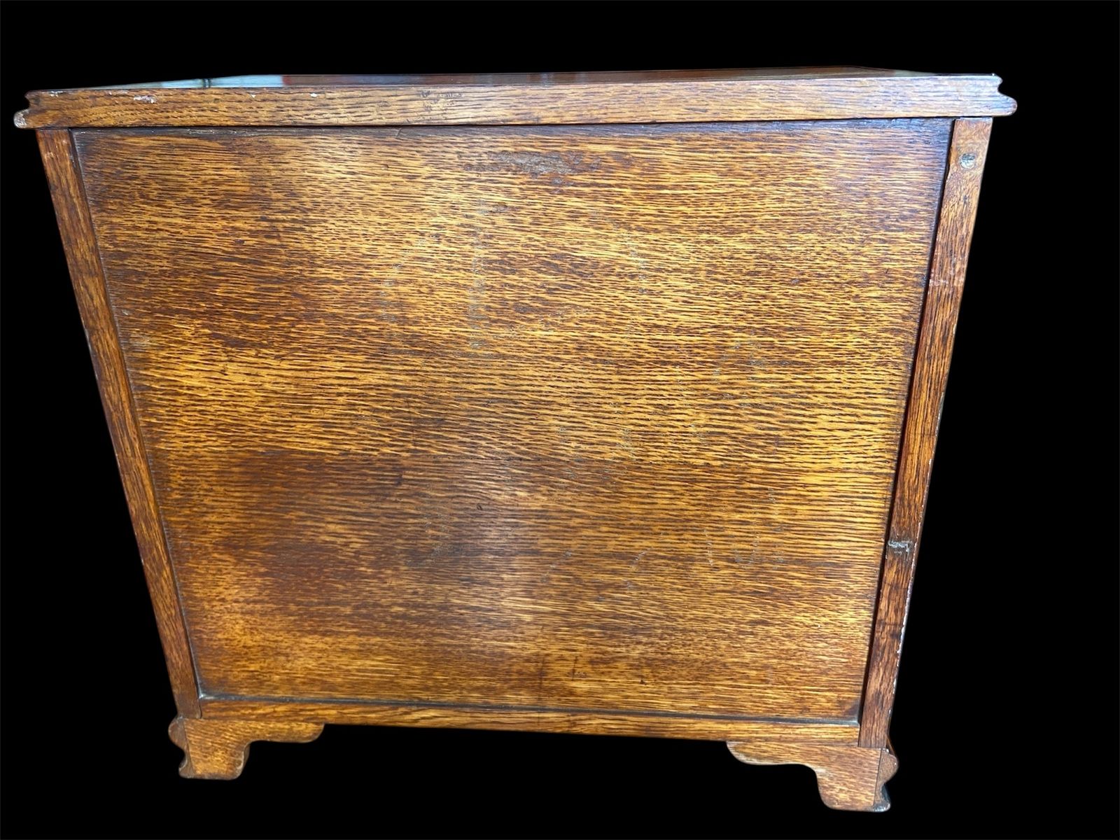 20th Century Oak Linen Fold Stationery Cupboard With Fitted Interior (Ipswich) photo Furniture