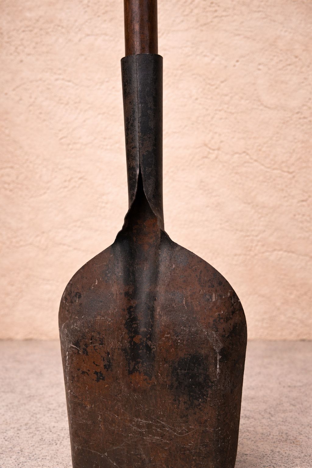 photo for sale 19th Century Hand Forged Iron Coal Shovel – Sculptural Primitive With Later Hand